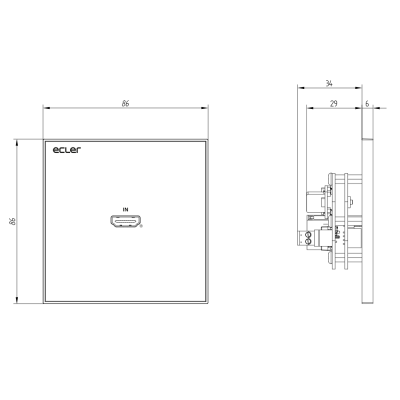 Настенная панель для передачи HDMI по витой паре WPTI1CG2